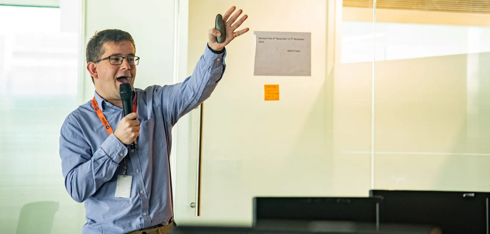 Rafe Blandford speaking at a conference