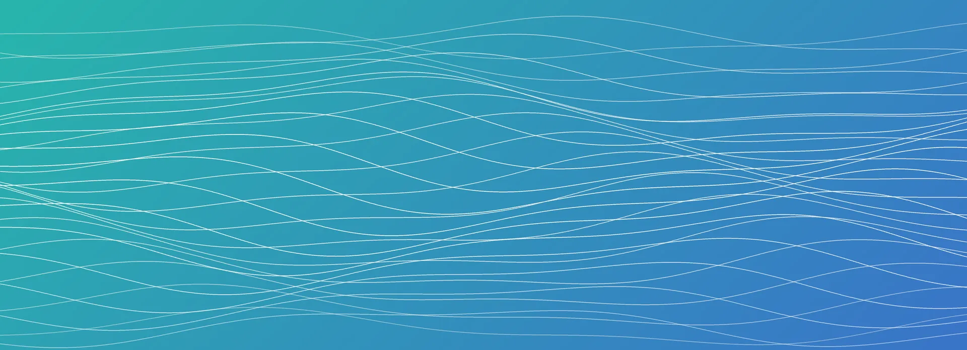 Abstract interference of wave forms in cream over a teal-to-blue gradient — two audiences, people and machines, reading the same text.