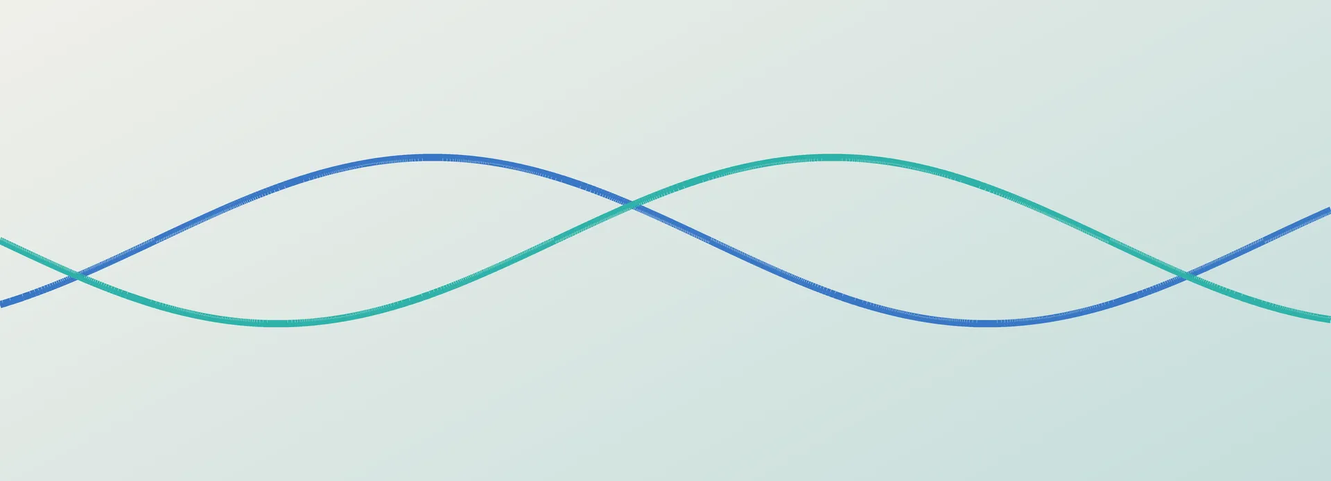 Two overlapping teal and blue waves crossing repeatedly — the essay's two principles, high standards and high humanity, held together.